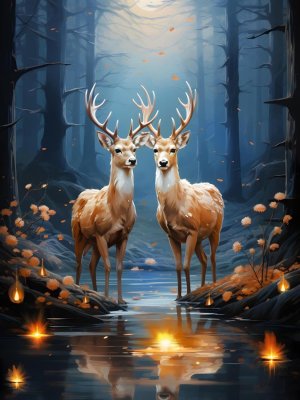 Алмазная мозаика 30х40 см без подр полн заполн Лесные хранители 30 цв НД-6348