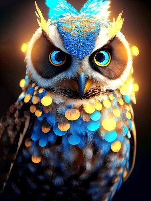 Алмазная мозаика 30х40 см без подр полн заполн Прекрасная сова 30 цв НД-6371