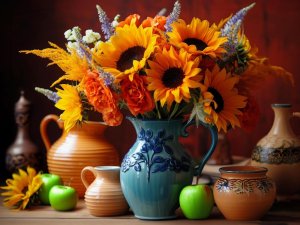 Алмазная мозаика 30х40 см без подр полн заполн Подсолнухи 30 цв НД-6404