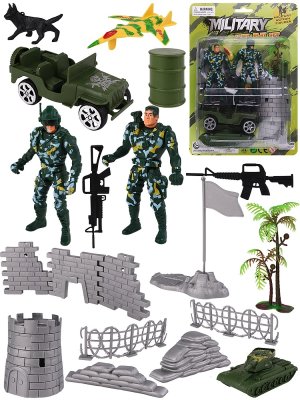 Игровой набор Военные 2 солдатики 2шт машина и пр в блист 2083640