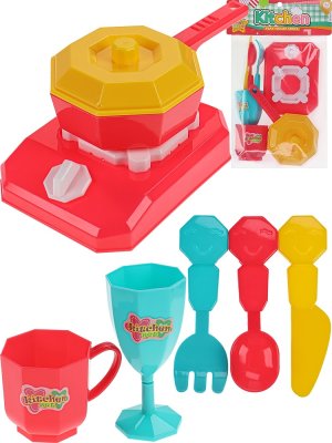 Набор посуды микс 10 предметов пластик в пакете 2147875