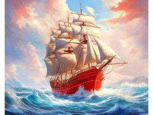 Алмазная мозаика Белоснежные паруса 40х50 см с подр с полн заполн 30цв НД-0641