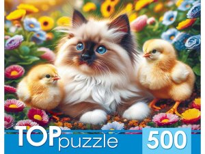 Паззл  500 КОТЕНОК И ЦЫПЛЯТА ХТП500-8744