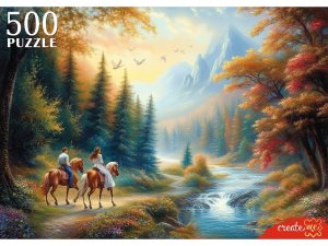Паззл  500 ПАРА НА ЛОШАДЯХ В ГОРАХ Ф500-8263