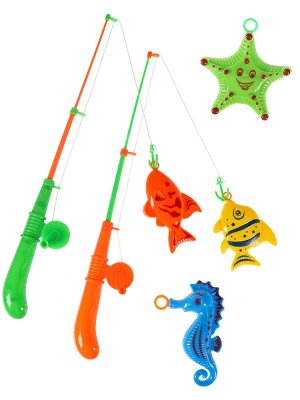 Рыбалка пластиковая 20х50см Удачный улов 2 рыб морск звезда морс конек 2 уд раск Арт. M1134