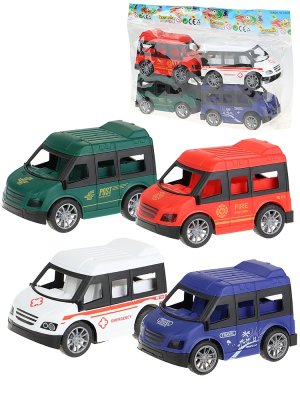 Машинка Специальная техника 4 шт в наборе микс 26х6х17,5 см в пакете 2443273