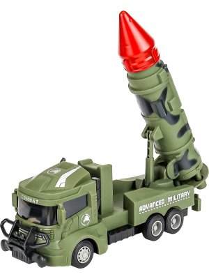 Машинка инерционная Военный грузовик с ракетной установкой 20см пластик в пакете 2148861