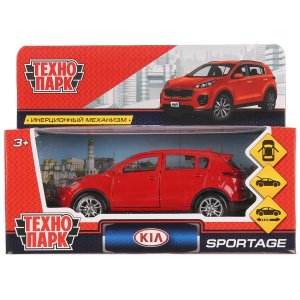 Модель Маш KIA SPORTAGE 12см Красная металл инерц открыв двери 