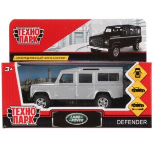 Модель Маш металл LAND ROVER DEFENDER 12 см двер баг инерц серебрист