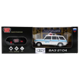 Модель Маш р/у LADA ВАЗ 2104 свет 18 см ДПС серебряный 2104-18L-POL-GY