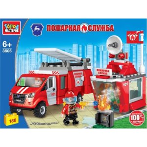 Конструктор Группа ГАЗ ПОЖАРНАЯ БАЗА с газелью 180 дет 3605-KK