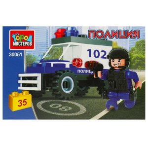 Конструктор ПОЛИЦЕЙСКИЙ на машине 35 деталей 30051-AA