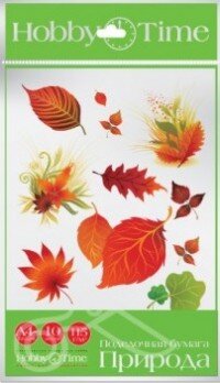 Бумага поделочная для апликаций 10л 10 видов Природа в блистаре 11-410-150