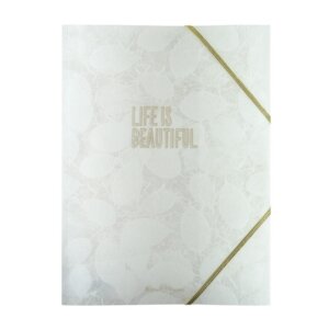 Папка файл А4 на резинке Листочки перышки 2вида 14-039