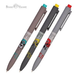 Авторучка шар 0,7мм Синяя FunClick Псы на стиле 20-0297/08