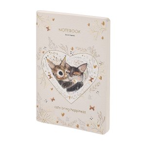Блокнот 60л Линия А5 Котики приносят счастье экокожа 7-60-1315/09