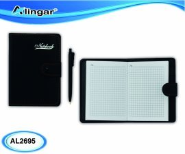 Бизнес блокнот с авторучкой иск кожа 8*11,5см клапан на кнопке AL2695