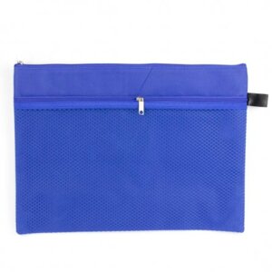 Папка А4 на молнии текстильная 2 отд цв асс AL-6694