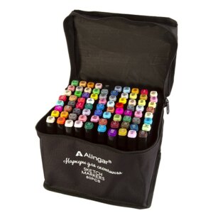 Набор скетчмаркеров 80цв двухсторонних пулевид клиновид.1-6мм AL7500