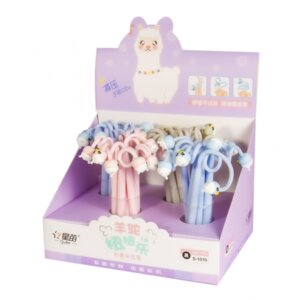 Ручка гелевая 0,5мм Синяя Подарочная Лама игольчатый наконечник круглый цв AL7838