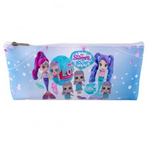 Пенал - косметичка АМ/AL ПВХ  силикон молния 220х100мм Русалки синий AL9819