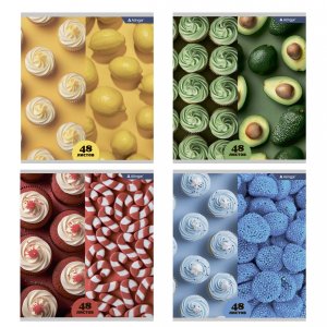 Тетрадь  48л Клетка мелован Tutti-Frutti AL12029