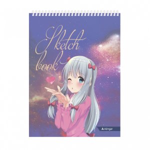 Скетчбук 60л А5 Аниме стайл 100 г/м2 ёсткая подложка Спираль AL11496