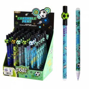 Ручка гелевая стираемая 0,5мм Синяя FOOT BALL пластик AL11620