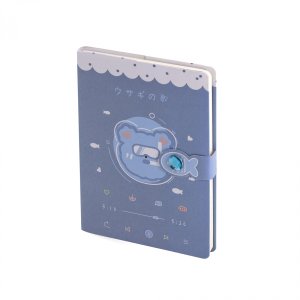 Блокнот подарочный  95л 12,5см*17,5см Мишка-водолаз soft touch клапан на магн со страз AL12069