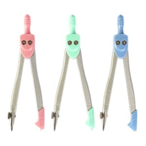 Циркуль металл 82мм с грифелем пластик футляр Голубой AL4501