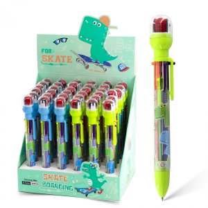 Авторучка шар 0,7мм 6цв Динозавры штамп AL11650