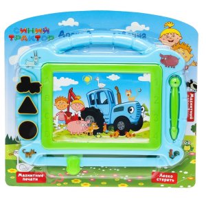 Доска для рисования СИНИЙ ТРАКТОР магнитная 3 печати 20*15см B2096812-BTR