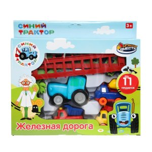 Железная дорога пластик СИНИЙ ТРАКТОР 9 см синий 2381900-R-WOD