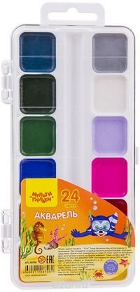 Акварель 24цв Енот в Красном море пластик б/к АП_10708