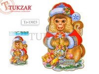 Панно бумажное новогоднее Обезьяна 53х33см TZ 13023