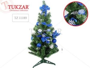 Елка декоративная с синими украшениями 75см TZ 11189