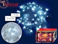 Гирлянда 80 ламп БЕЛЫЙ цвет 5м прозрачный провод TZ 12489