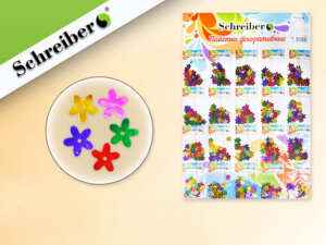 Пайетки декоративные 5цв цветочки ассорти 20 пакетов S-1450