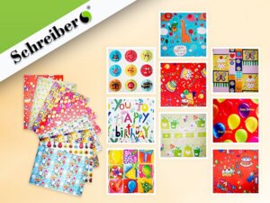 Упаковочная бумага С ДНЕМ РОЖДЕНИЯ 75 х 51см, 80 г., дизайны в ассортименте S 8441