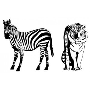 Виниловые наклейки Тигр и зебра Style TG 1120