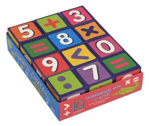 Умные кубики в поддончике 12 шт Учимся считать нов