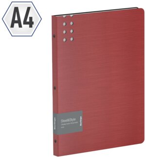 Папка с 40 вкладышами Steel&Style 25мм 1800мкм Красная пласт полифом PPf_96003