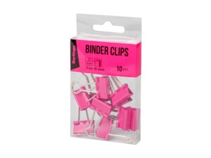 Зажимы для бумаг 19мм 10 шт Розовые BC1019c