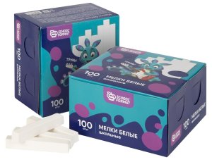 Мелки белые школьные 100шт квадратные МБ100-ШК