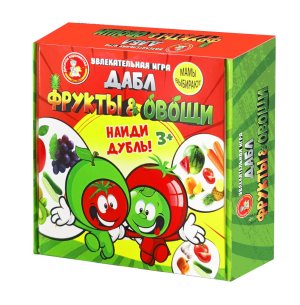 Игра настольная Дабл Фрукты и овощи 20 карточек 04682