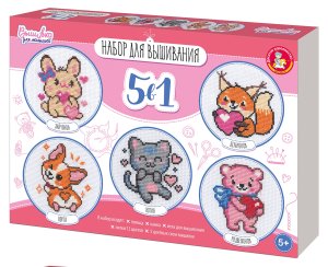 Набор Вышивка 5 в 1 с пяльцами 