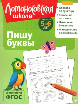 Пишу буквы для детей 5-6 лет ч/б ЛомШк Мягк
