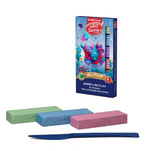 Пластилин  6цв Классический ArtBerryR с Алоэ Вера Glitter с блестками 108г 54034