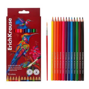 Карандаши акварельные 12цв деревян Safari шестигран грифель 3,3мм 61817