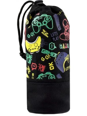 Пенал школьный ДЖОЙСТИК 7.5х20.5х7.5 см, хлопчатобумажная ткань, шнурок 53798/25